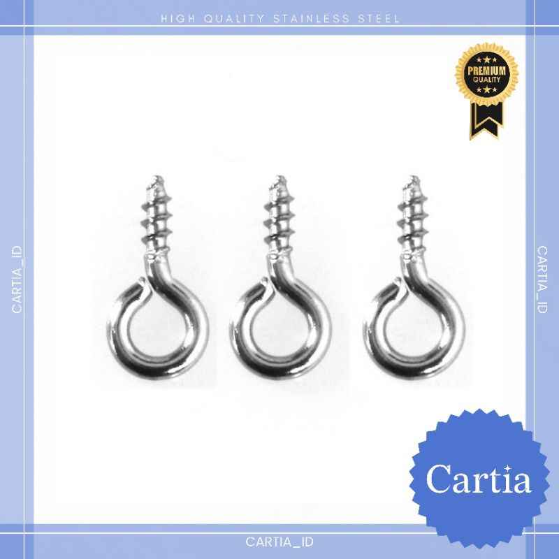 50 PCS PAKU ULIR PAKU KAIT PAKU GANTUNGAN KUNCI SKRUP STAINLESS STEEL