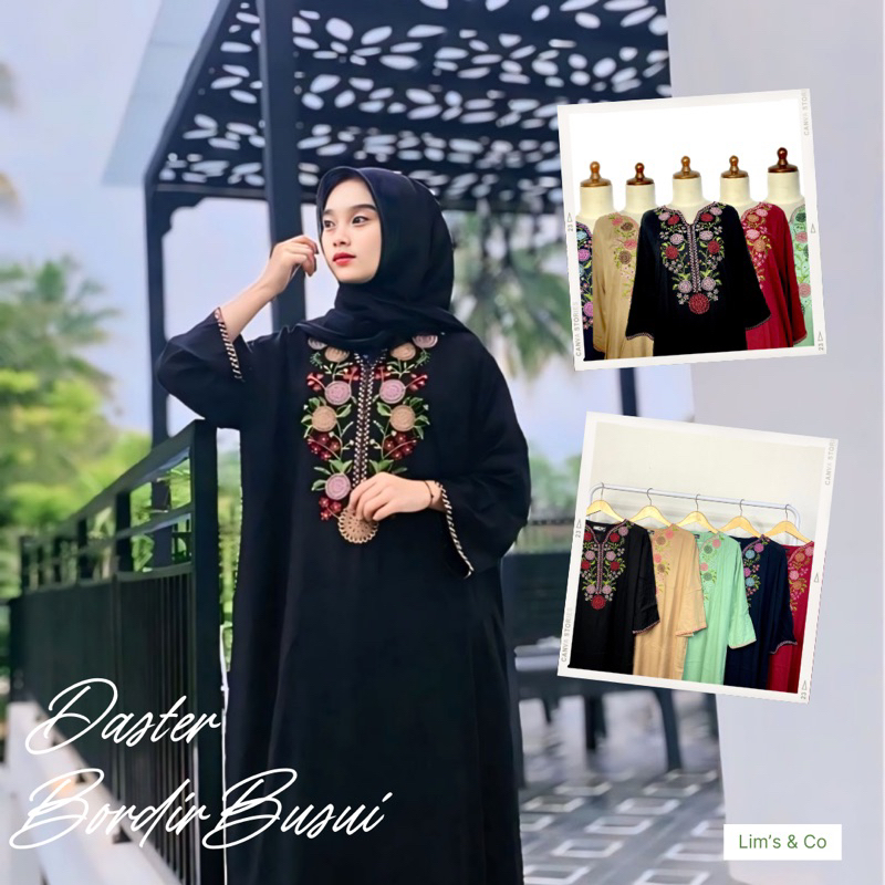 Daster Bordir Jumbo Busui Lengan Panjang Katun Rayon Premium / Daster Arab kekinian / Daster Rayon K