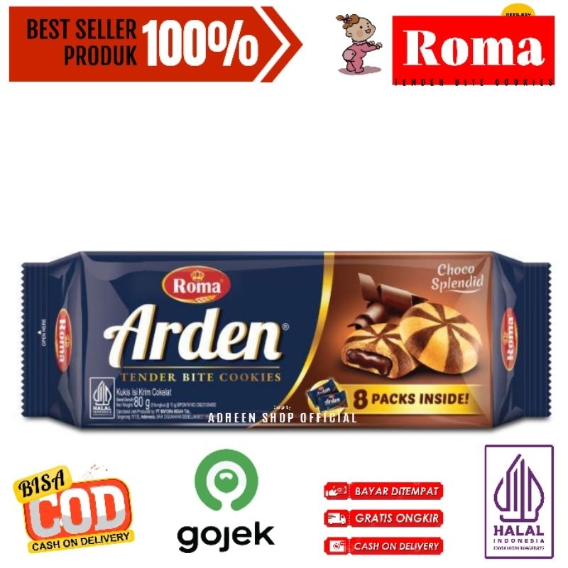 

100% BEST SELLER ROMA ARDEN 80 GRAM BITE KUKIS KRIM ISI 8 PACKS COKELAT