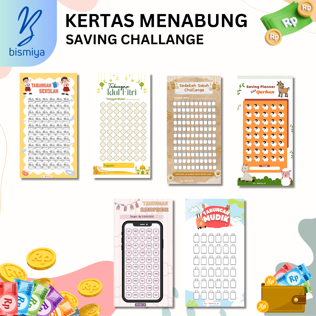 

Isi binder A6 saving challenge Tebal / kertas tantangan (KERTAS SAJA) / kertas menabung A6 / loose leaf / tantangan menabung