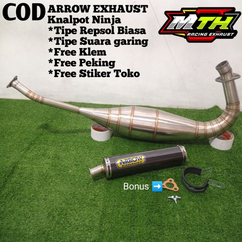 ARROW. Knalpot Arrow Karbon Ninja R, Ninja RR, Ninja SS Model kolong Repsol