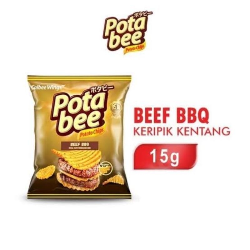 

POTABEE Kripik Kentang Beef BBQ 15gr Isi 5pcs (RENCENG)