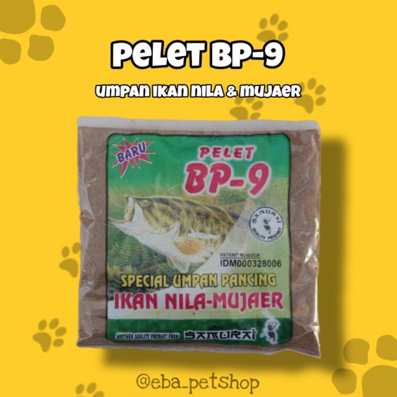 pelet umpan pancing BP-9 untuk ikan nila dan mujaer