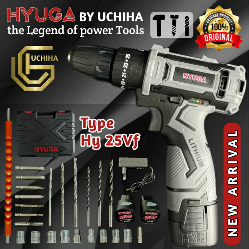 25vf mesin bor impact drill Hyuga / bor baterai Hyuga / bor tanpa kabel Hyuga / bor listrik Hyuga 25
