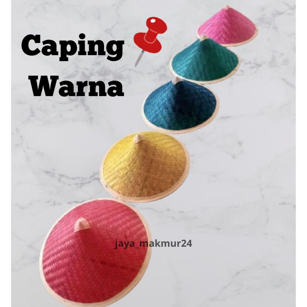 topi caping bambu warna ospek / caping bambu anak