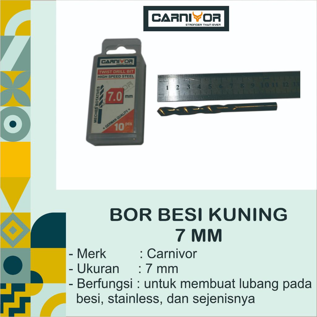 Bor Besi Carnivor / Mata Bor Besi Carnivor - 7mm