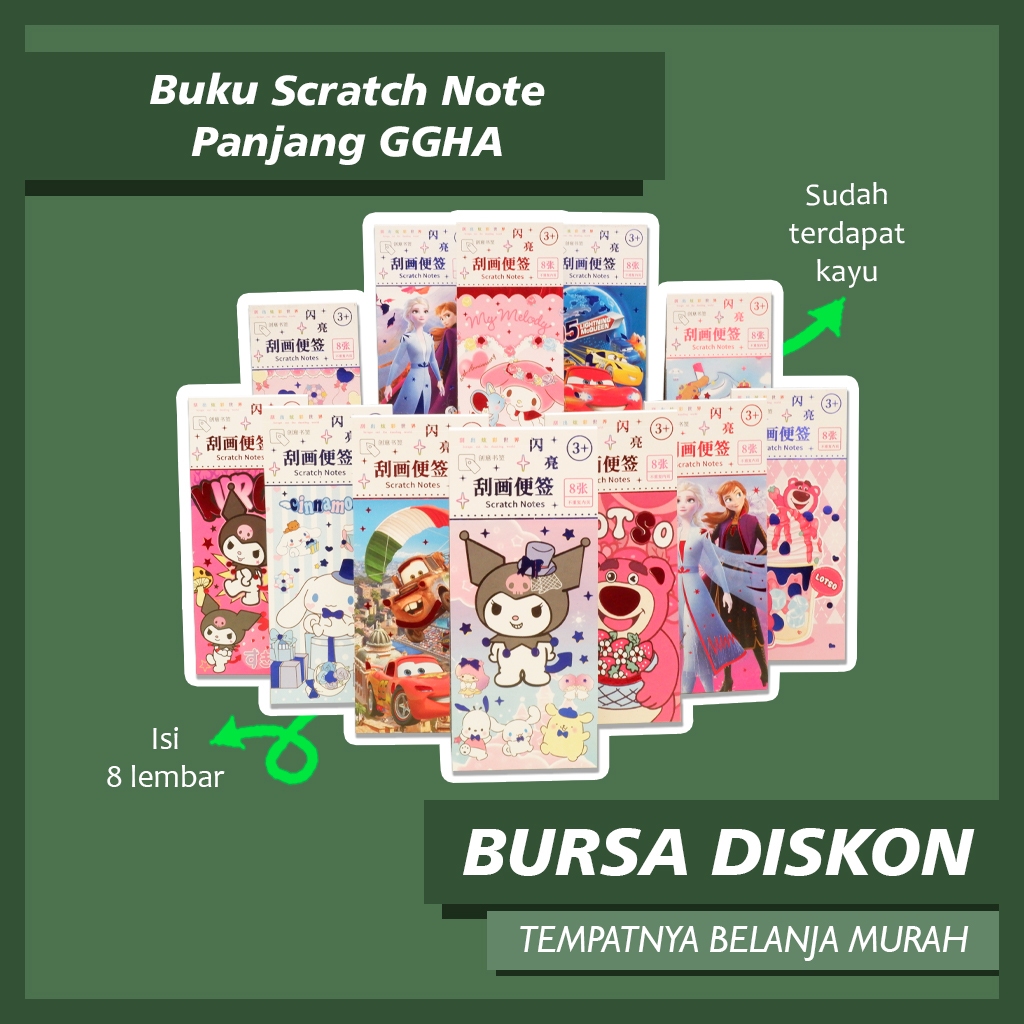 

Buku Scratch Note Panjang GGHA Mainan Gosok Edukasi Anak Buku Gambar Tulis Gores Ajaib Grafiti Buku Gambar Gosok Scratch Book