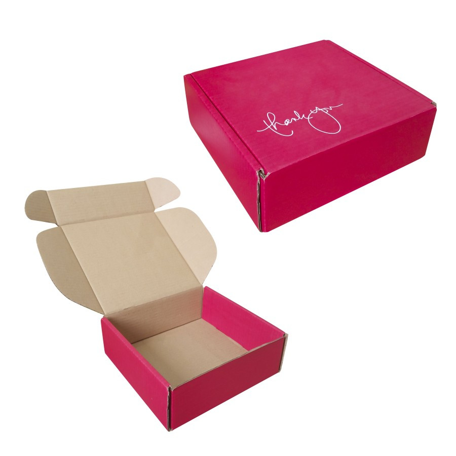 

(5pcs) Box Hampers Kemasan Makanan Brownies Donat Dus 22x22x8cm Motif Merah Thank You