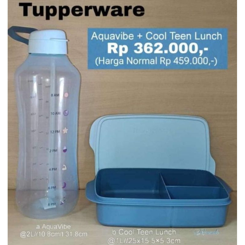 lunch set cool teen with aquavibe tupperware