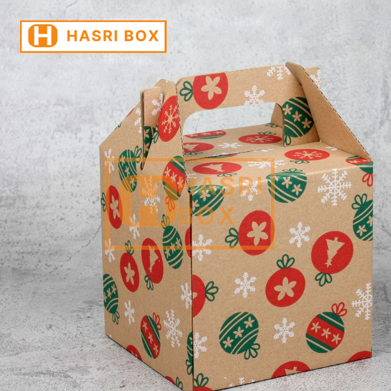 

( 10pcs ) Dus Toples 500gr isi 2 Box 14x14x14cm Parsel Natal Kardus Packaging Hampers Parsel Merry Christmas
