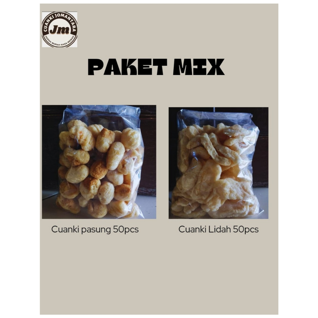 

paket mix cuanki lidah dan pasung 50pcs termurah