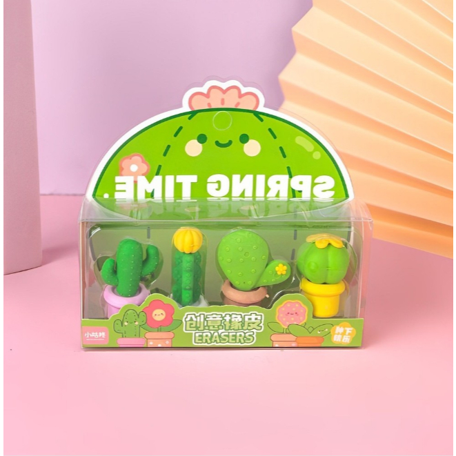

Penghapus Karet Eraser Set 4 Pcs Motif Bentuk Tanaman Souvenir Kado Ultah Anak
