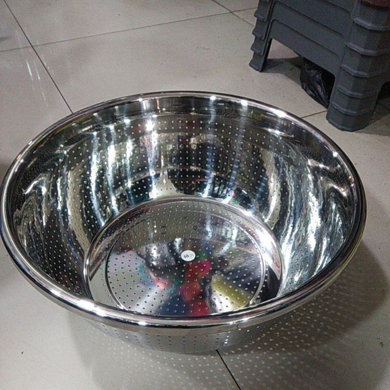 baskom saring,baskom bolong 40 cm stainless steel tebal