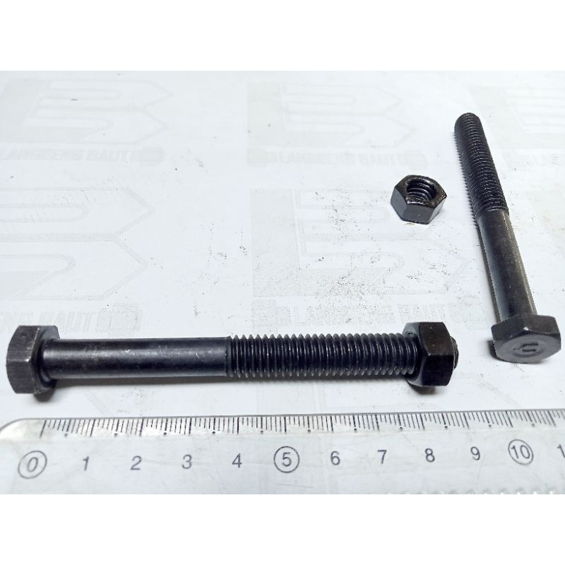 Mur Baut NC 3/8 x 3 ½ / Kunci 14 Panjang 9cm Hitam