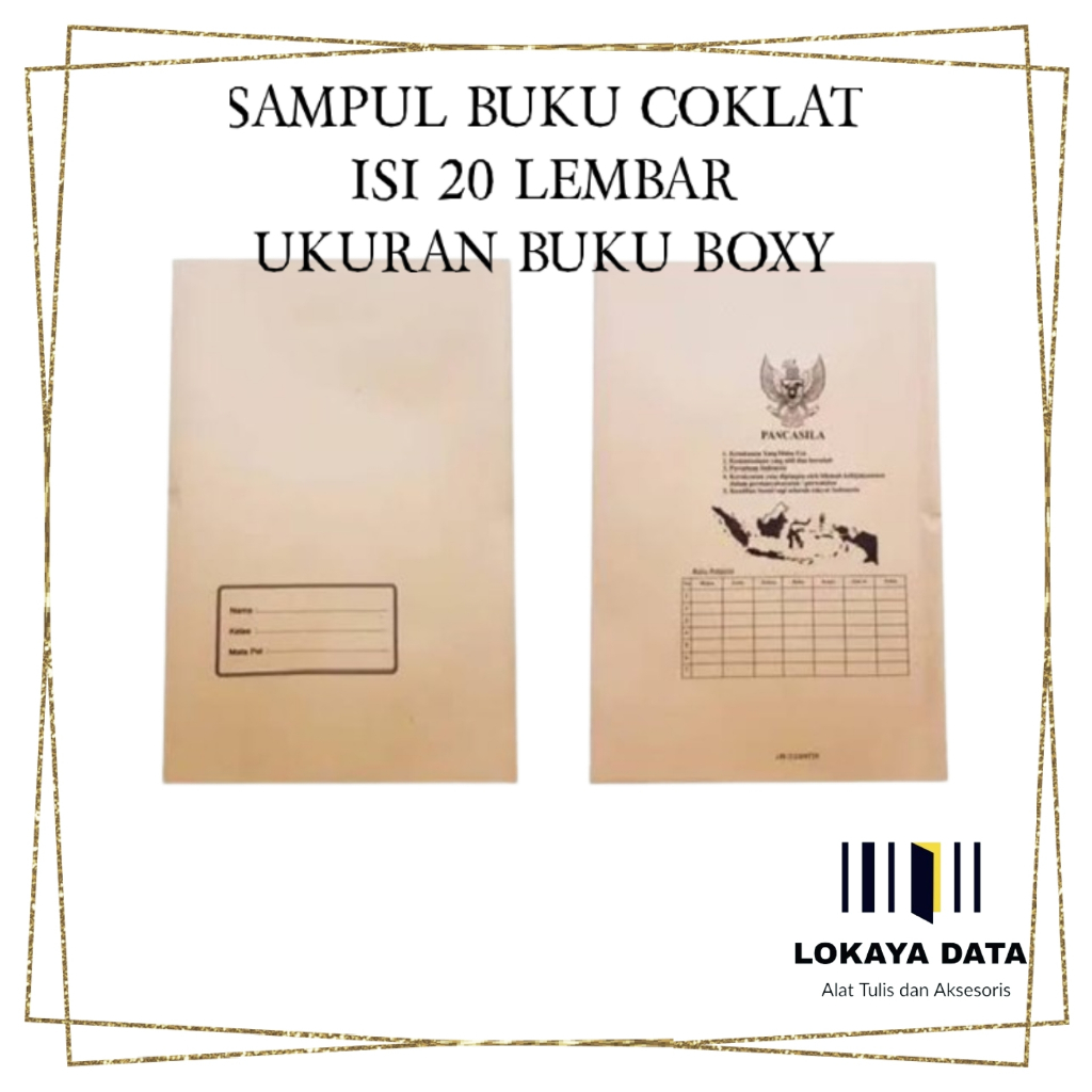 

SAMPUL BUKU COKLAT ISI 20 LEMBAR UKURAN BUKU BOXY