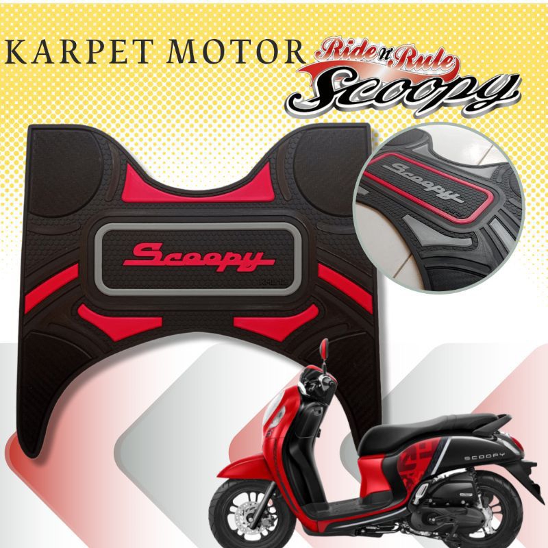 Karpet Scoopy 2013-2024 Alas Kaki Motor Scoopy  Aksesoris Motor Scoopy Pijakan Kaki Scoopy 2013-2024