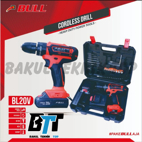 Bull Mesin Bor Beton BL20V dengan 2Battery Lithium Bor Tembok Kayu Besi Beton Bor tangan tanpa kabel