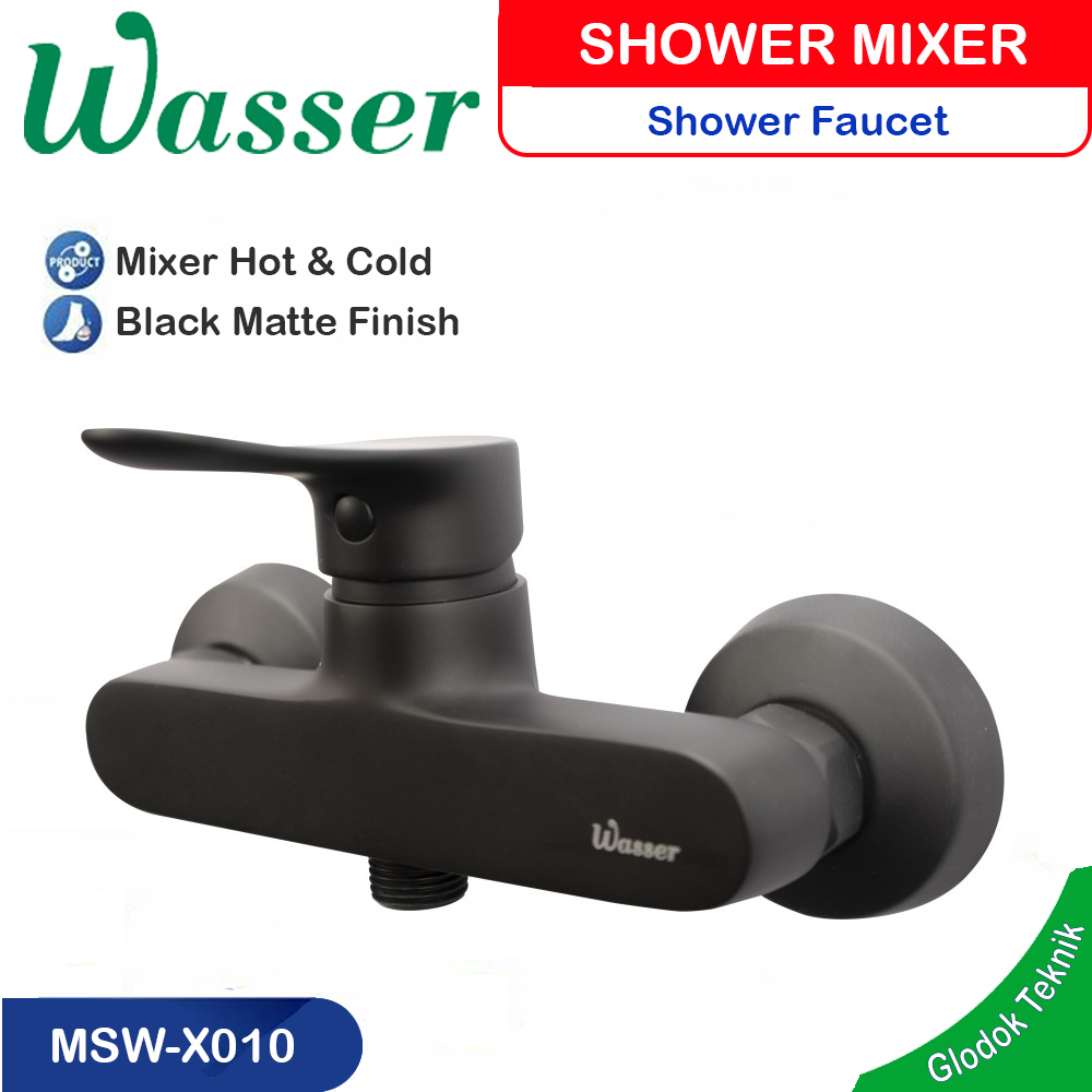 Wasser Kran Shower Mixer Hot Cold Panas Dingin MSW-X010 Black