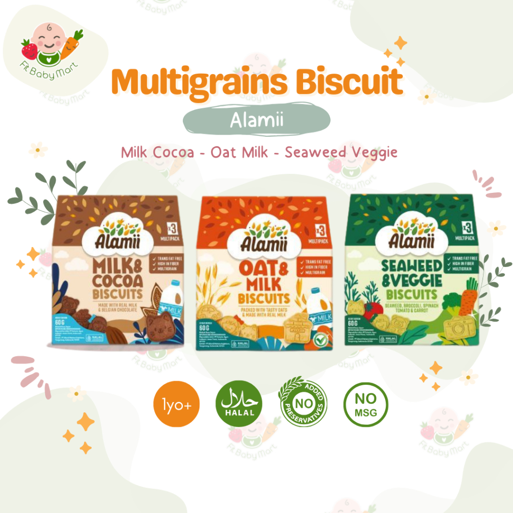 

ALAMII - Biscuits Multigrain | Biskuit Cemilan Snack Anak Mulitgrain