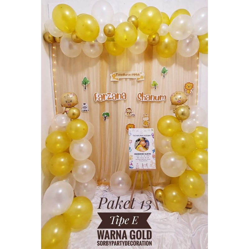paket dekorasi lengkap 13 aqiqah khitan birthday tedak siten (paket 13 tipe F) lengkap