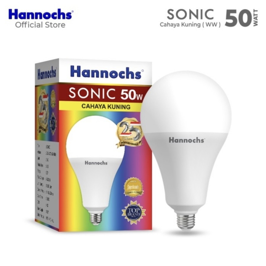 Lampu LED 50 Watt Cahaya Kuning Hannochs Sonic