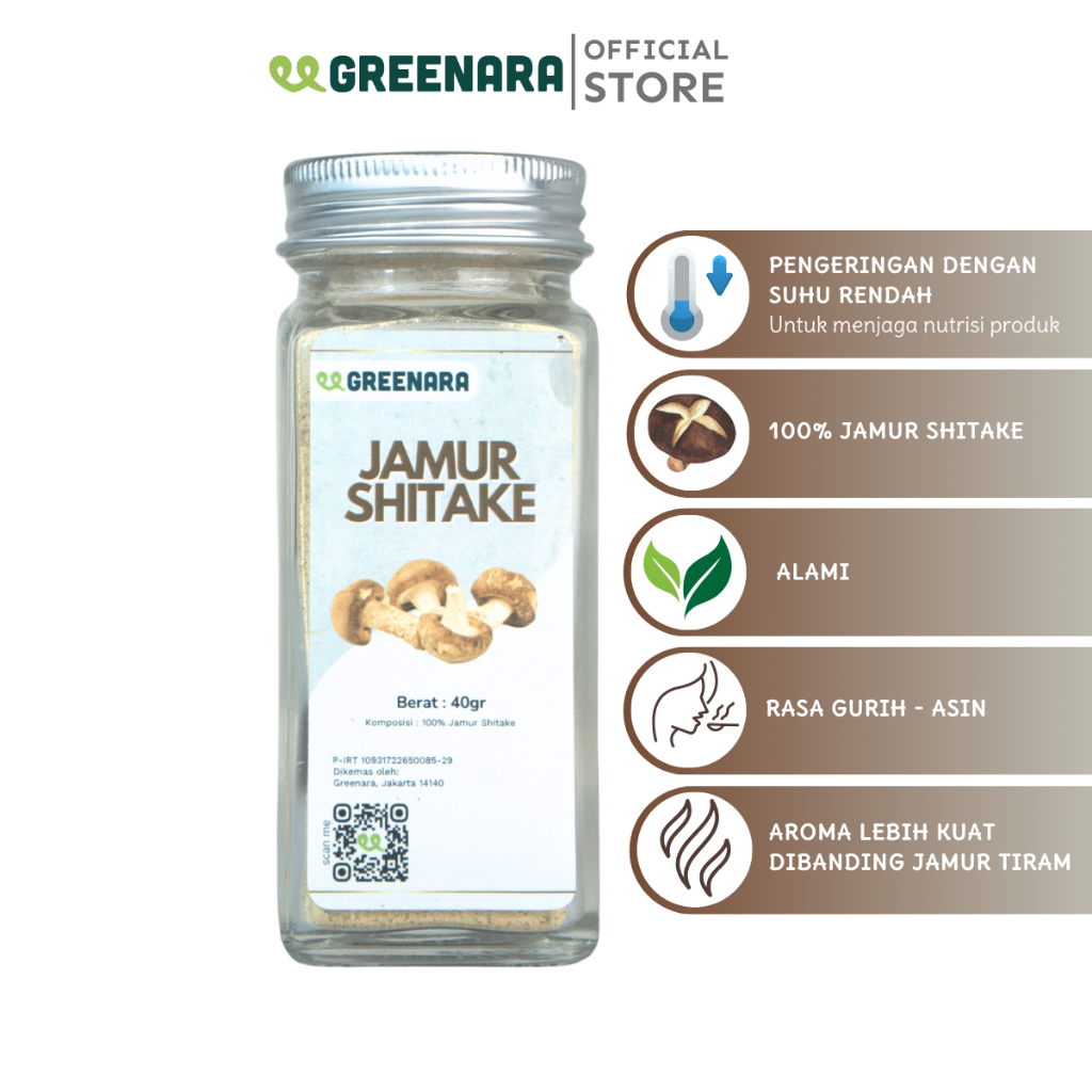 

Greenara Jamur Shitake 40gr NON MSG bumbu murni mpasi