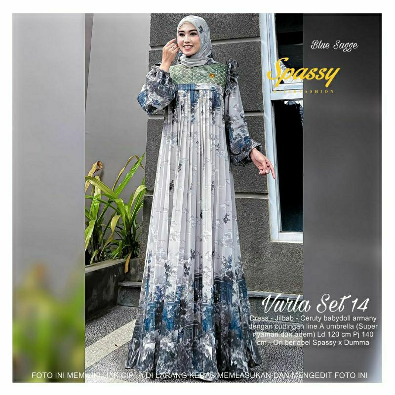 GAMIS PESTA MEWAH ELEGAN VURLA SET HIJAB  / GROSIR BUSANA SURABAYA / TERMURAH / TERLARIS / COD BAYAR