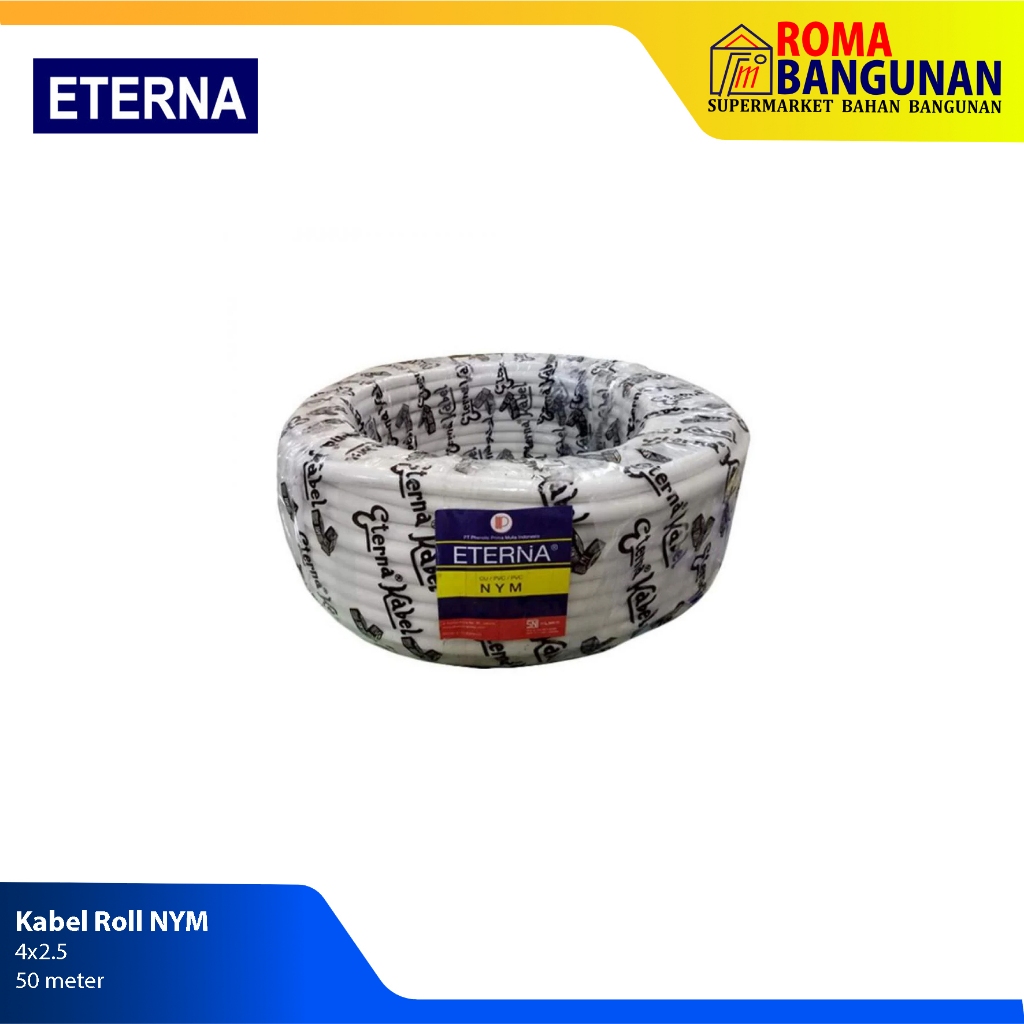 Eterna Kabel Listrik Listrik Roll NYM 4x2.5MM / 4x2.5 MM