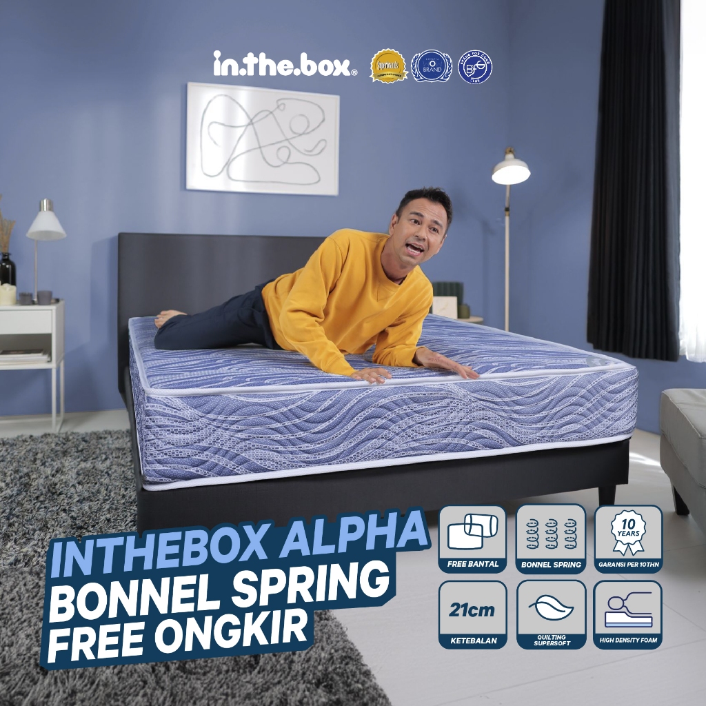 Kasur Spring and Foam IN THE BOX Alpha - Free Bantal Garansi 10 Tahun