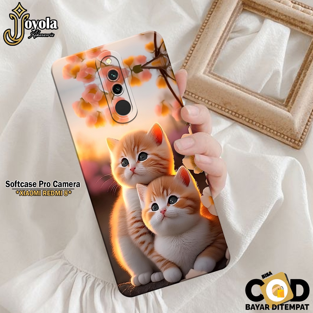 JOYOLA Case XIAOMI REDMI 8 - Fahion Case Kucing - Softcase XIAOMI REDMI 8 - Pro Camera - Casing XIAO