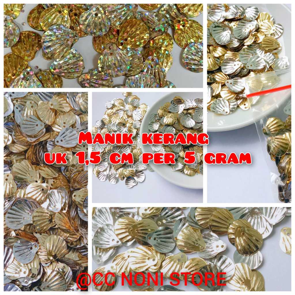 manik mote tempel kerang 1,5 cm per 5 gram murah