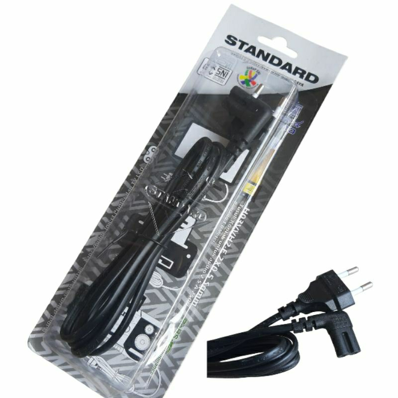 Kabel charger lampu kipas emergency STANDARD Bentuk 8 2 Kabel SNI