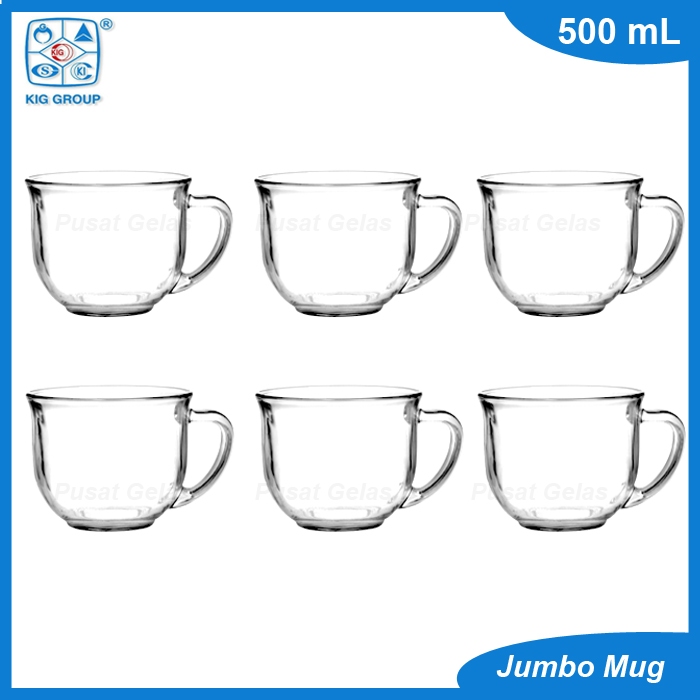 Cangkir Kaca Jumbo/Mug Jumbo Kaca/Sereal Mug/Mug Mie Instan/Mug Sarapan/Cereal Mug/Mug Kaca Besar