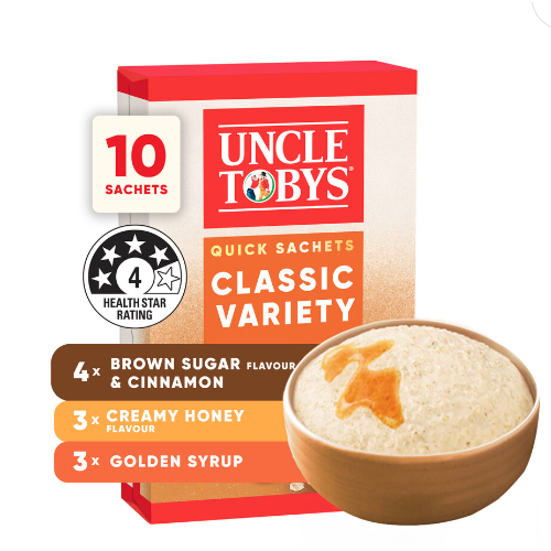 

Uncle Tobys Oats Quick Sachets Classic Variety | 350g