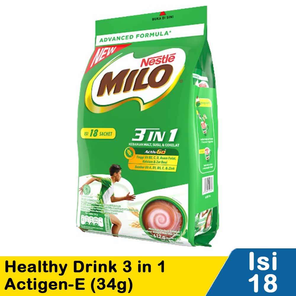 

Milo Healthy Drink 3 In 1 Actigen-E 18X34Gram