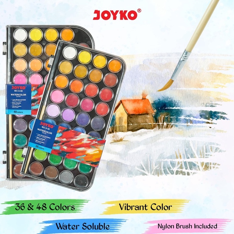 

Joyko Watercolor Set Cat Air WC3 Isi 36 Warna KODE Y5T6
