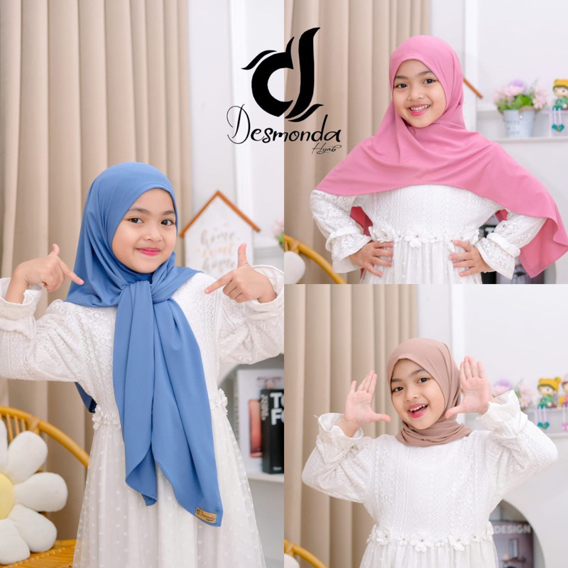 Jilbab Anak Segitiga Oval Jersey 3-7 Tahun