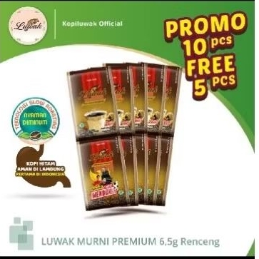 

kopi luwak murni 6,5 gram (1 renteng = 15 sachet)