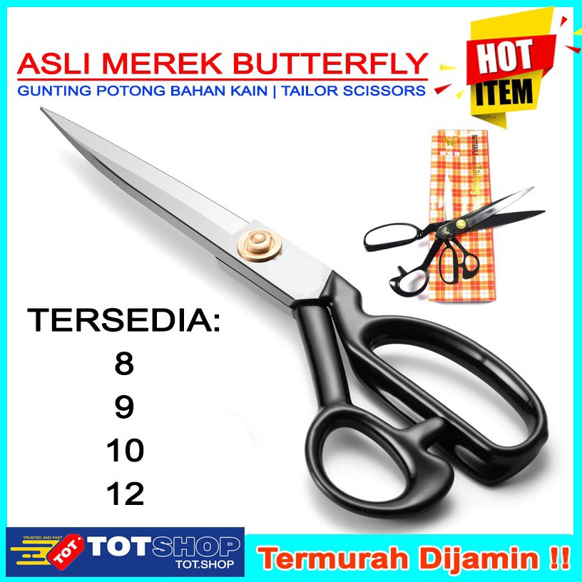 

BUTTERFLY ASLI GUNTING KAIN TAILOR SCISSORS TAJAM SEKALI 8 9 KODE R6S6