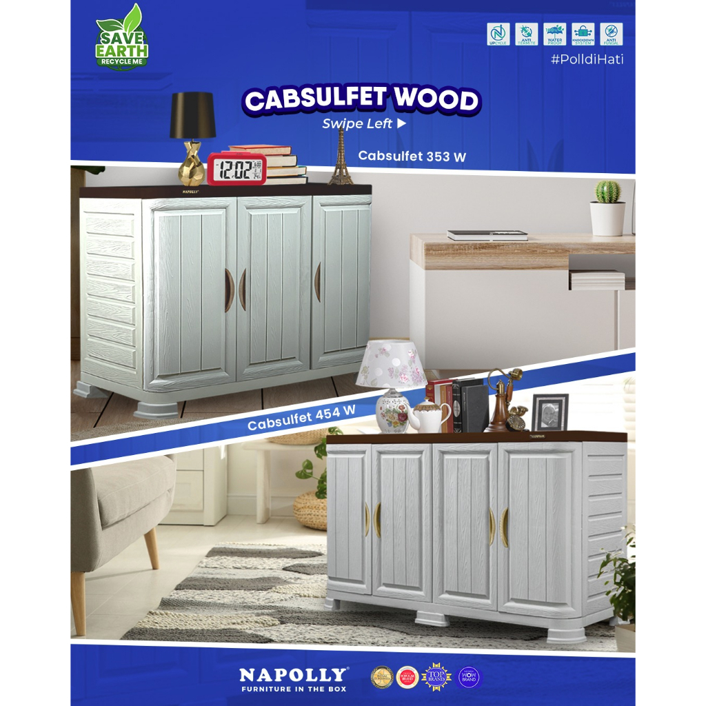 LEMARI NAPOLLY BUFFET 454 wood/ LEMARI BUFFET/ BUFFET LEMARI PLASTIK