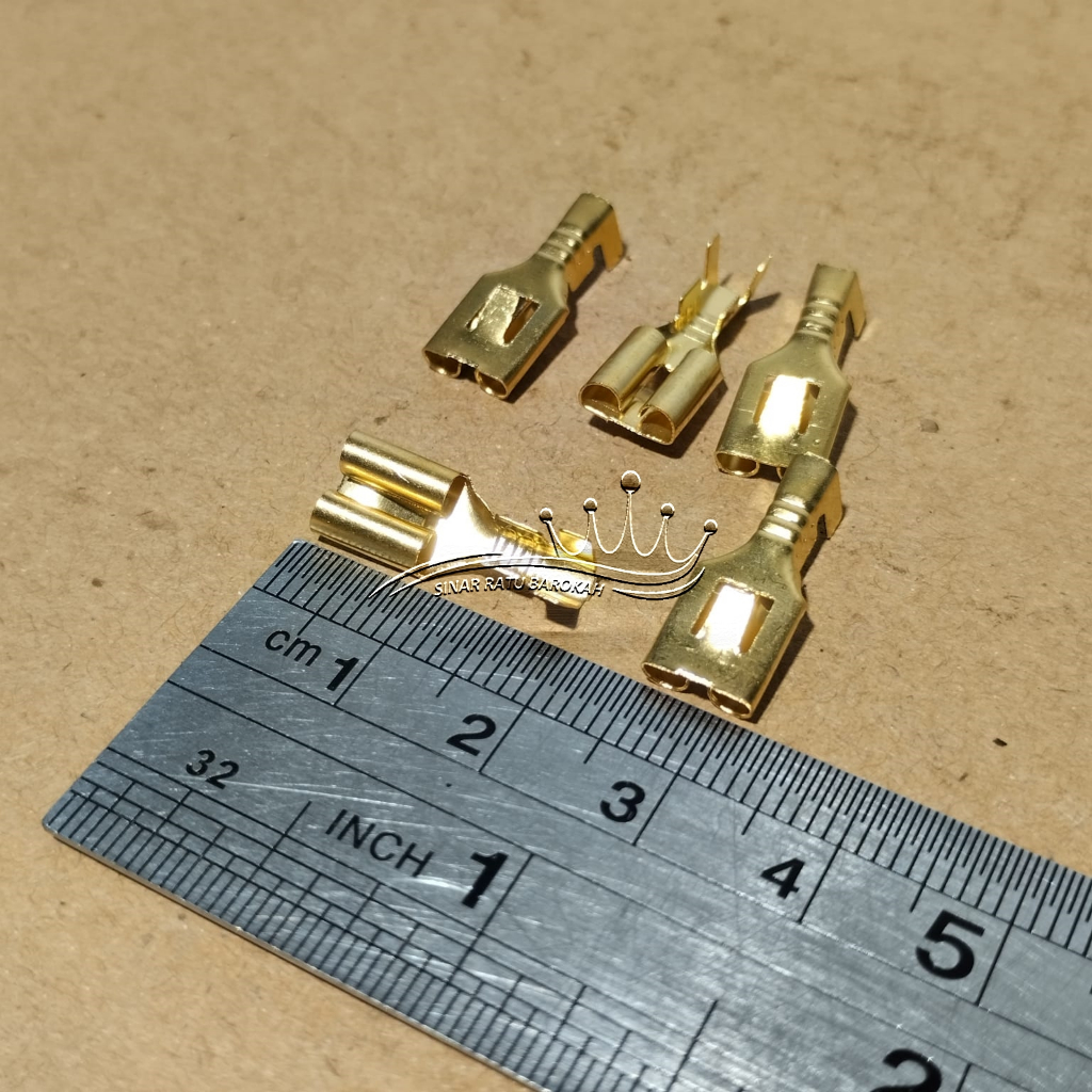 SKUN SEKUN KLAKSON CEWE GEPENG LEBAR 7MM TERMINAL KELAKSON SKUN FEMALE AKI CEWEK TEMBAGA KUNINGAN