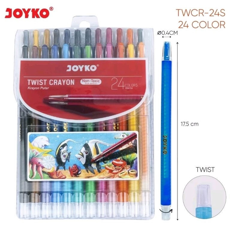 

Krayon Putar Panjang 24 Warna Twist Crayon JOYKO KODE N9X3