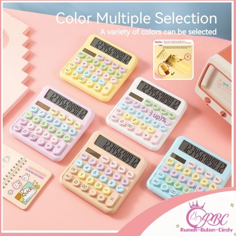 

KODE P16D Baterai GratisKalkulator Tenaga Surya Layar Besar 12 Digit Tampilan HD Kalkulator Daya Ganda Tombol Titik Gaya Permen Antik untuk Alat Tulis Kantor Sekolah Lucu