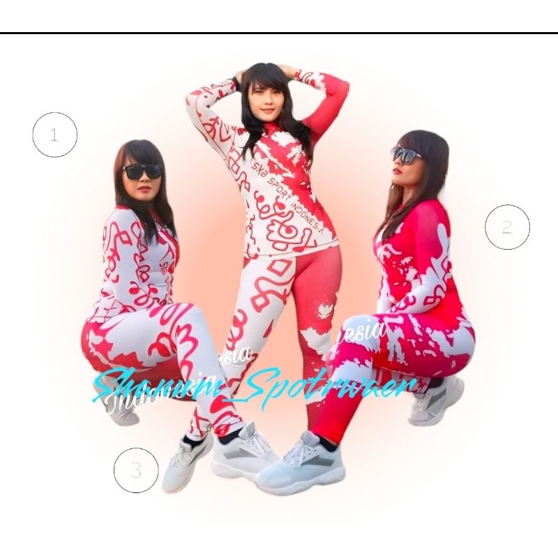 SETELAN BAJU OLAHRAGA SENAM WANITA AEROBIK MURAH BERKUALITAS SXB SPORT MY INDONESIA LONGSLEEVE AND L