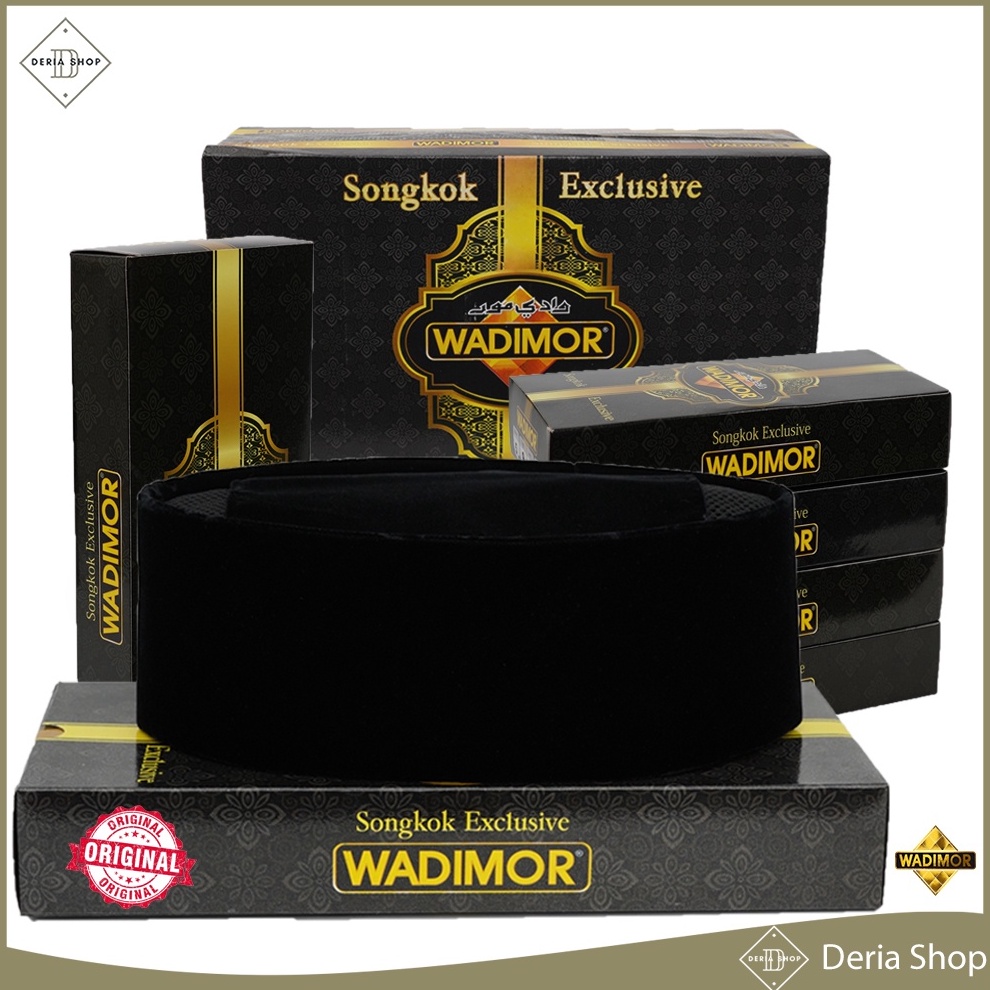 KODE A14Z Peci Wadimor AC Non AC Tinggi 7 8 9 1 Original Peci Solat Hitam Pria Dewasa Kopiah Sholat 