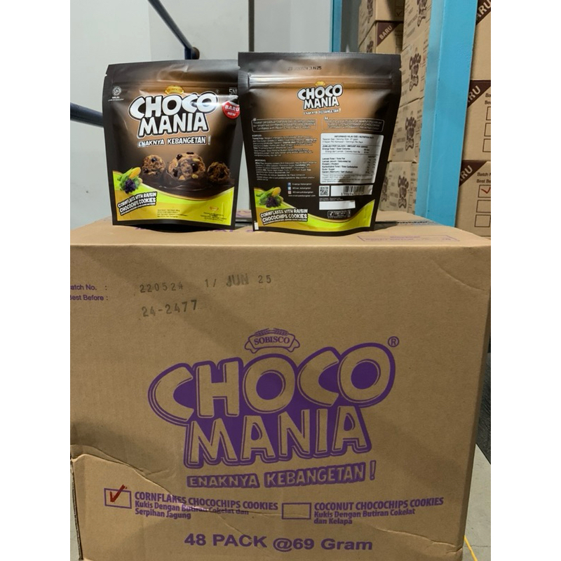 

Chocomania Cornflakes With Raisin Chocochips Cookies kemasan pouch