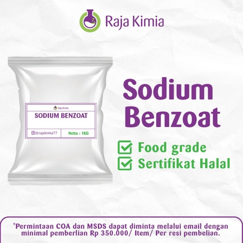 

Sodium Benzoat / Natrium Benzoat dijual dalam kemasan 100 gr