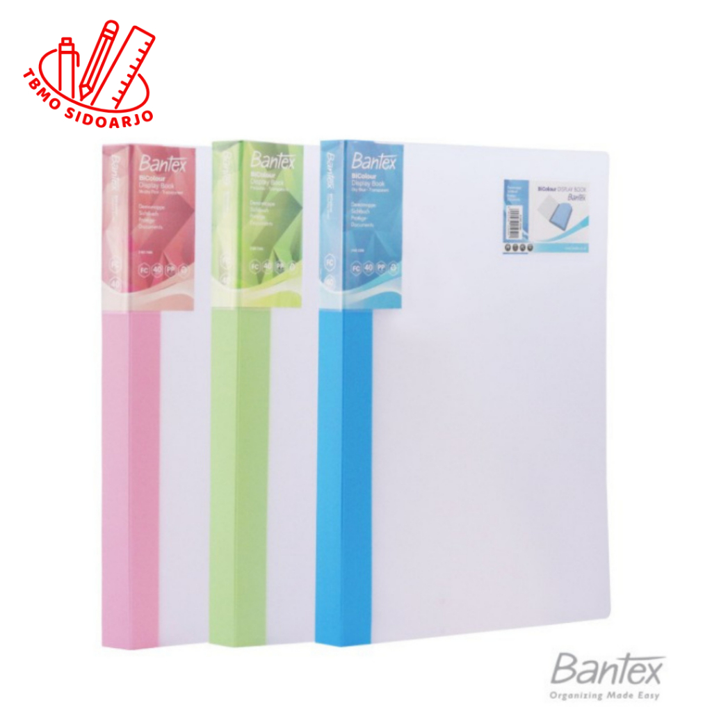 

TBMO Bantex BiColour Transparant Display Book Clear Folio F4 40 Pocket - 3185