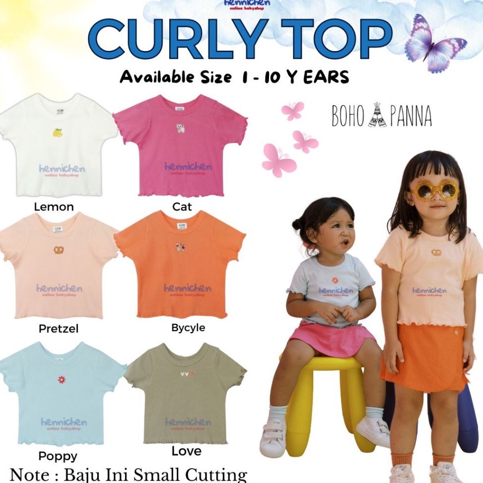 Bohopanna Curly Crop Top 11 Tahun Crop Top Fashion Anak Perempuan y R7L9