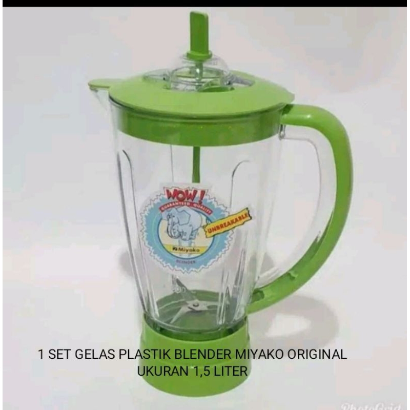 Gelas Blender Plastik Miyako 1,5 Liter Komplit / Tabung Blender Plastik Miyako Jumbo 1,5 L